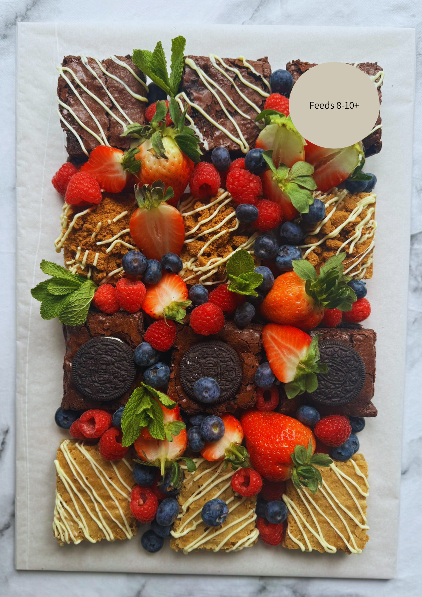 Our Homemade Brownie, Blondie & Berry Dessert Platter